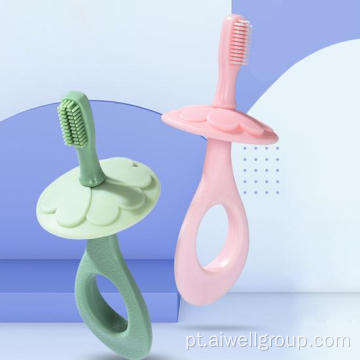 Escova de dentes de silicone de flor macia